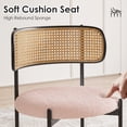 thumbnail image 3 of STARY Upholstered Dining Chair Set of 4, Rattan Backrest Kitchen Chair, Pink, 3 of 8