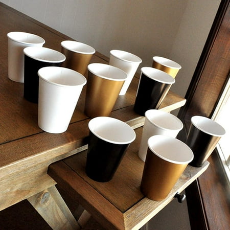 Black and Gold Party Supplies Paper Party Cups. Ships in 1-3 Business Days. 50th Birthday