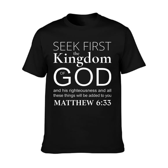 Christian T-Shirt with Joshua 19 Bible Verse - Black Cotton Tee for Men & Women, Loose Fit Casual Shirt, Machine Washable Religious Apparel for Spring & Year-Round Wear, Comfortable Casual Attire