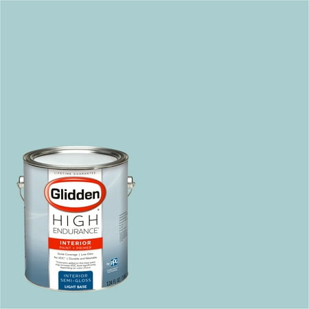 Glidden High Endurance, Interior Paint and Primer, Evening Aqua Sky, #90GG 56/122, Semi-Gloss, 1