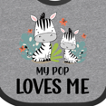 thumbnail image 4 of Inktastic Zebra My Pop Loves Me Boys or Girls Baby Bib, 4 of 4
