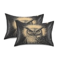 thumbnail image 2 of Dailycode Satin Pillow Case Standard Silk Pillow Cover for Hair and Skin Envelope Closure Owl with Sun 20"x26", 2 of 9