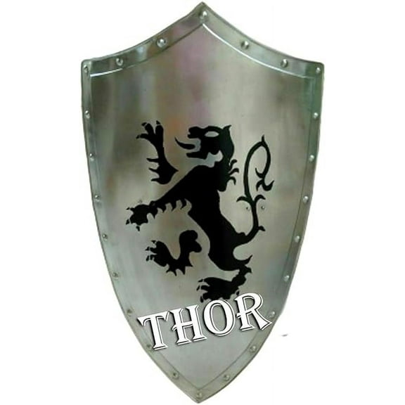 THOR INSTRUMENTS Medieval Armor Dragon Knight Steel Lion Shied Crusade Viking 18g Rustic Vintage Home Decor Gifts