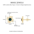 thumbnail image 5 of Rosec Jewels Natural London Blue Topaz Sunburst Stud Earrings - AAA Quality -Blue Topaz Diamond Earrings - Ready to Gift, 10K Yellow Gold, 5 of 6