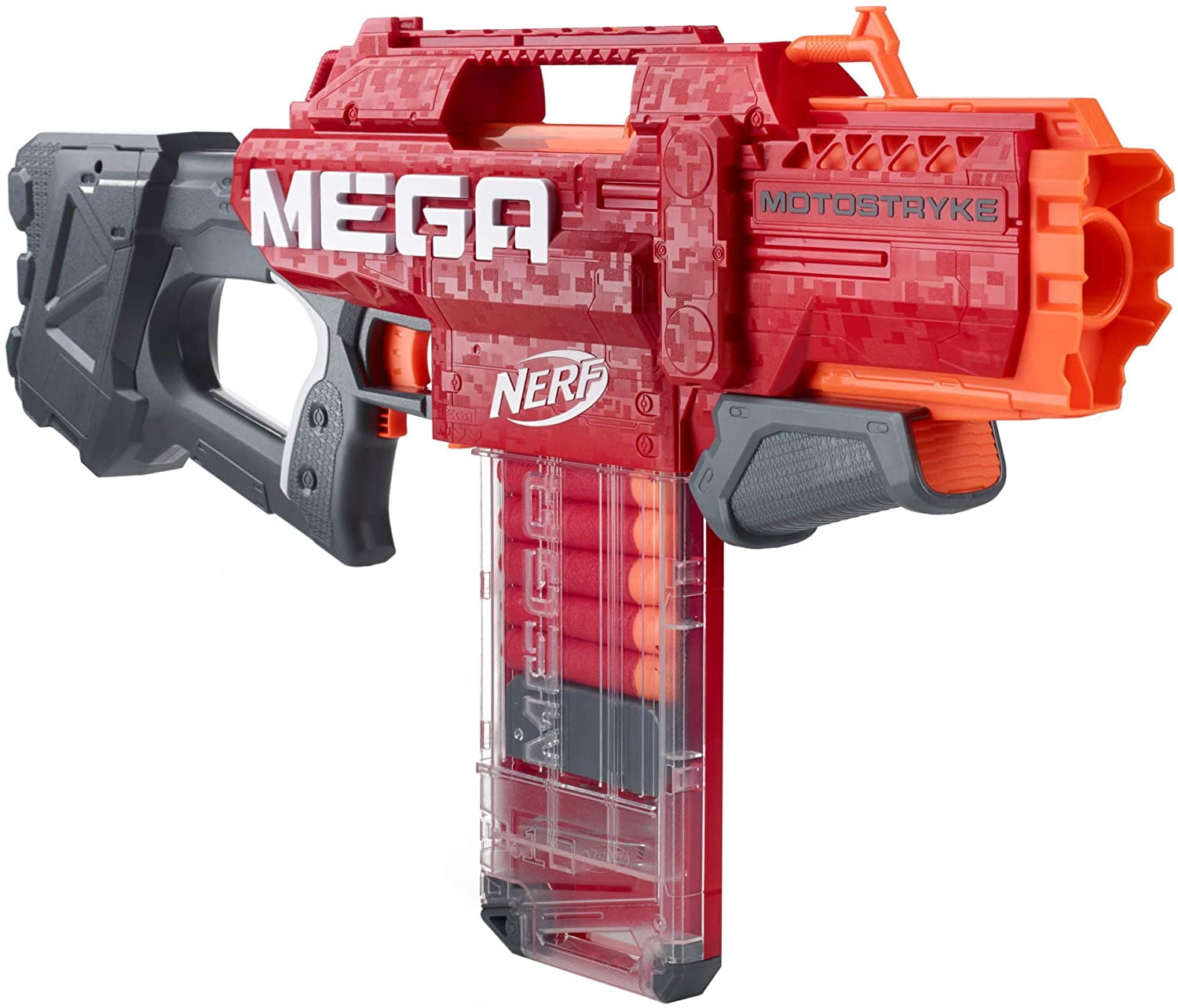 NERF Mega Motostryke Motorized 10-Dart Blaster -- Includes 10 Official Mega Darts and 10-Dart Clip -- for Kids, Teens, Adults