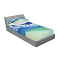 thumbnail image 2 of Ambesonne Ocean Fitted Sheet & Pillow Sham Set, Island Sealife Wavy Sunny, Twinxl, Blue Cream Teal, 2 of 2