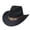 Black, variant on Men'S Straw Cowboy Hat - Western Denim Curved Top Hat Woolen Big Brimmed Hat Autumn And Winter Style British Jazz Hat,Coffee,One Size