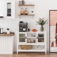 thumbnail image 3 of HOMCOM Modern Sideboard Storage Cabinet with Framed Glass Doors, Multiple Storage Options, and Anti-Topple, White, 3 of 9