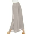thumbnail image 2 of Tejiojio Pants for Women Flowy Dressy Solid Color Breathable Casual Elastic High Waist Wide Leg Pants with Pocket, 2 of 6