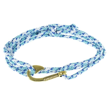 West Coast Paracord Men S Adjule Nautical Anchor And Fish Hook West Coast Paracord Men S Adjule Nautical Anchor And Fish Hook Wrap Cuff Bracelets Available In A Variety Of Finishes Colors Made Nylon