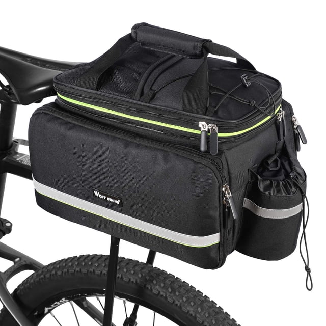 Maletín trasero para bicicleta West Biking, impermeable, 35 L de capacidad