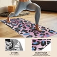 thumbnail image 4 of Pink and Blue Of Leopard Print Hot Yoga Mat Towel Non Slip for Hot Yoga - Quick-Drying Yoga Mat Cover with 4 Corner Pockets with Travel Bag - Hot Yoga Towel Non Slip 74"x26", 4 of 6