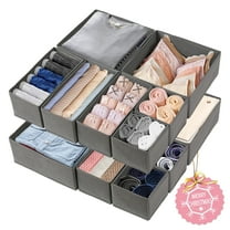 Sentryse Drawer Organizer for Clothes, Dresser Drawer Organizer, 12 Pack, Gray
