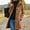 Brown, variant on Women's Hooded Wool Blend Peacoat Single Breasted Mid Length Coat with Pockets, Long Sleeve Solid Color Outerwear for Fall Winter Business Casual Daily Wear