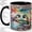 Black, variant on Chickadee Watercolor Coffee Mug, Pair of Chickadees Mug, Calm Morning Tea Cup, Small Birds on Branch with Colorful Sky, Woodland Bird Art, Cozy Kitchen Accent, Home Birdwatcher