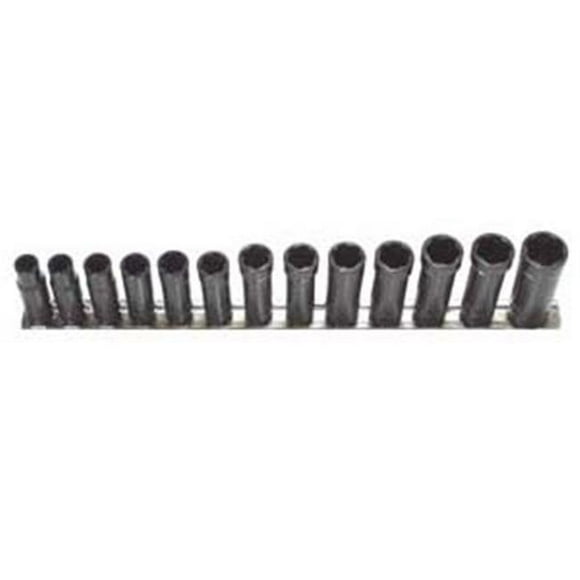 H.B. Products TRTSCD3813B 13 Piece .38 in. Drive Deep Turbo Socket SAE- Metric Set