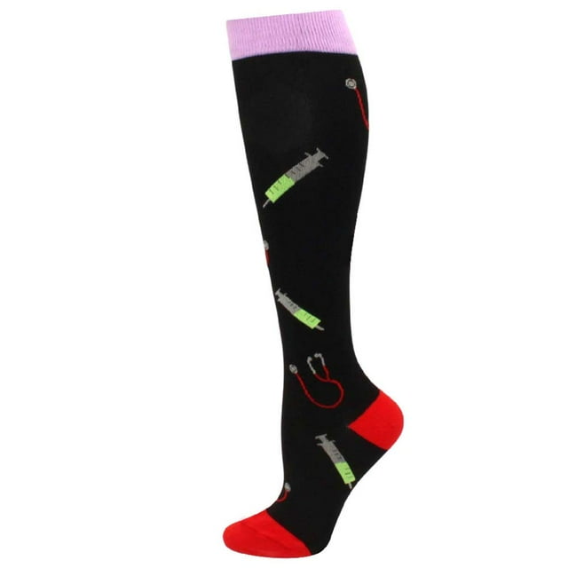 Men's Running Compression Socks Basketball Cycling Socks Medical Prevention Varicocele Travel Cute pattern 20 S-M EU35-40