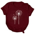 thumbnail image 1 of B91xZ T-Shirt Basique Femme T Shirts Tops Manches Courtes Col Rond Imprimé, Vin S, 1 of 4