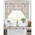 thumbnail image 2 of Farmhouse Khaki Kitchen Swag Valance for Window,Rod Pocket Short Kitchen Curtains&nbsp;36 Inch Length,Vintage Flower Leaf Botanical Plant Swag Topper Small Window Treatment for Cafe Bathroom Bedroom, 2 of 6