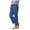 Blue, variant on GEWSEY 2025 Linen Pants Women High Waist Elastic Drawstring Lounge Trousers Casual Lightweight Side Split Summer Beach Pants (Dark Purple, 5XL)