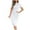 White, variant on yillto Women's Midi Dress Work Office Casual Business Puff Short Sleeve Knee Length Slim Dresses