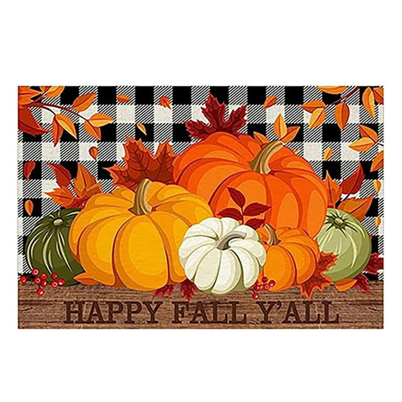 Ngheia Claerance! 40*60Cm Mae Nan I Melon 1, Entry Way Door Mat Indoor Thanksgiving Welcome Happy Ha Rvest Happy Fall Pumpkin Print Color Block Non Slip Funny Rugs