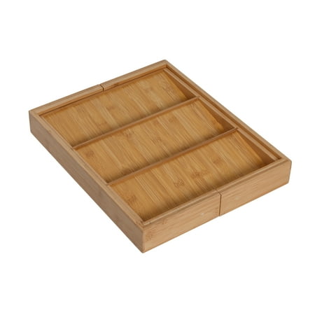 Honey-Can-Do - Adjustable Bamboo Drawer Organizer with 5 Compartments - Natural