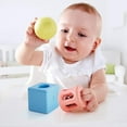 thumbnail image 6 of Hape: Geometric Rattle Trio - 3pc Teething & Shake Toy, Rice Material, Safe To Chew, Soft Pastel Colors, Ball-Rattle-Lense, Baby & Infant Ages 0mo+, 6 of 7