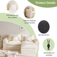 thumbnail image 6 of YVDNHP 91" L Shaped Couc, Modular Sectional Sofa, Boneless 2 Seater Deep Seat Sofa with Ottoman, Comfy Plush Flannel Fabric, for Living Room, Apartment, Office, No Assembly Required, White, 6 of 9