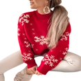 thumbnail image 4 of Chandail Moelleux pour Femmes Décontracté Imprimé Flocon de Neige de Noël, 4 of 9