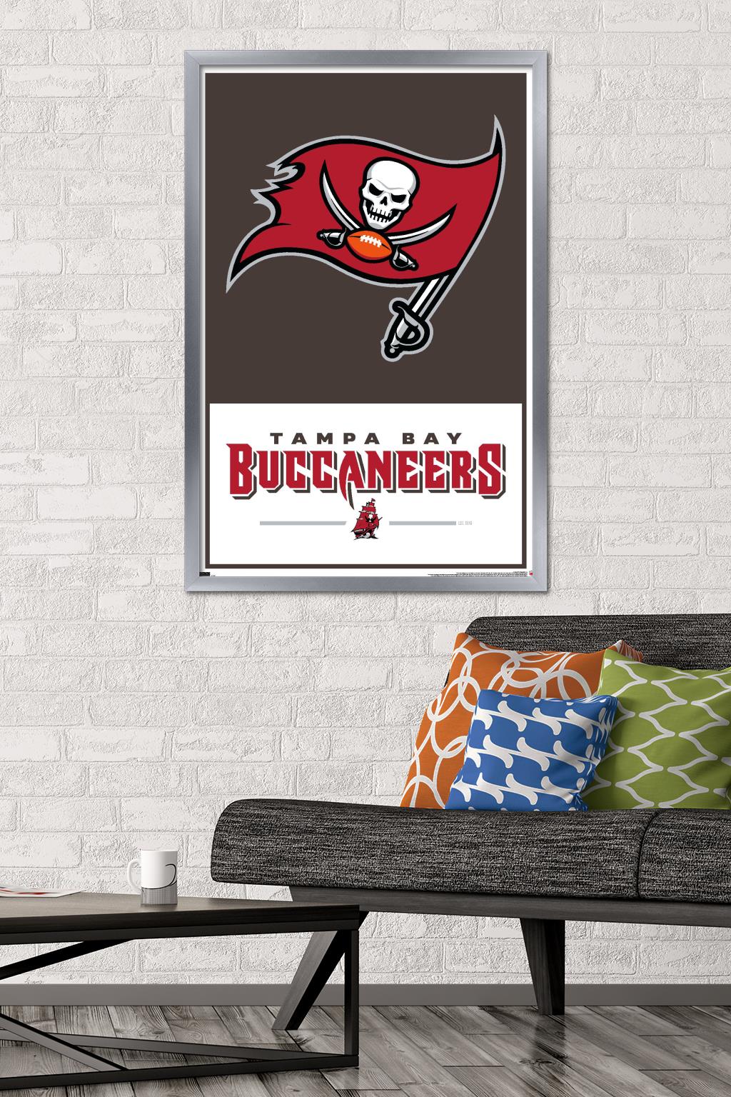 NFL Tampa Bay Buccaneers - Logo 21 Wall Poster, 22.375" x 34", Framed