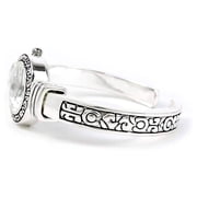 Silver Western Style Decorated Bangle Cuff Watch for Women