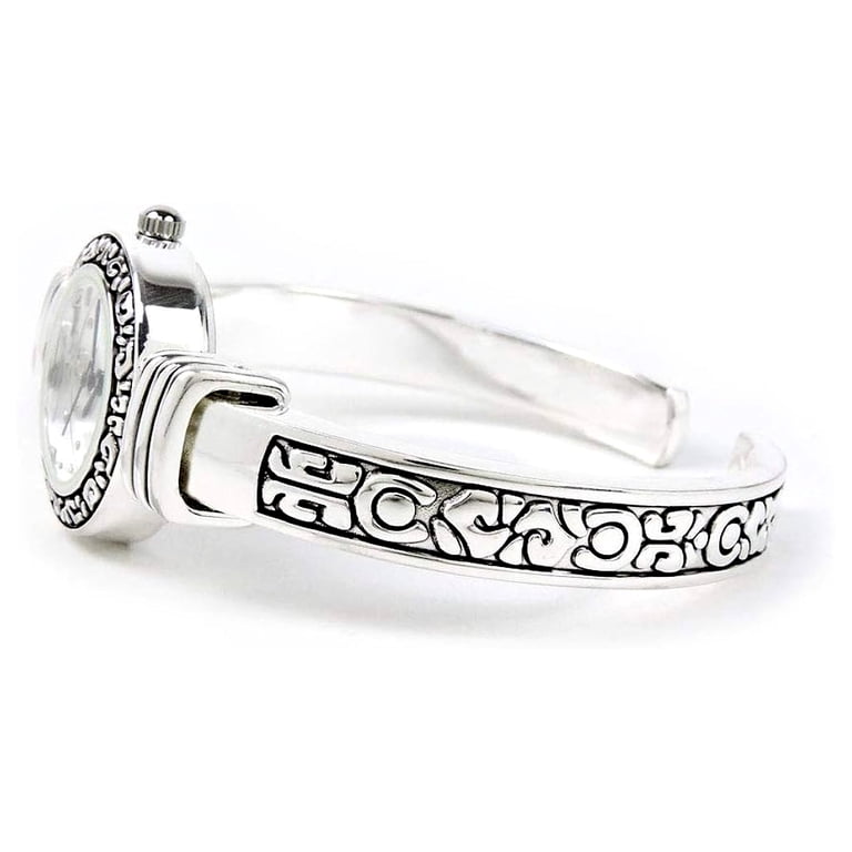 STC Silver Western Style Decorated Bangle Cuff Watch for Women STC Silver Western Style Decorated Bangle Cuff Watch for Women