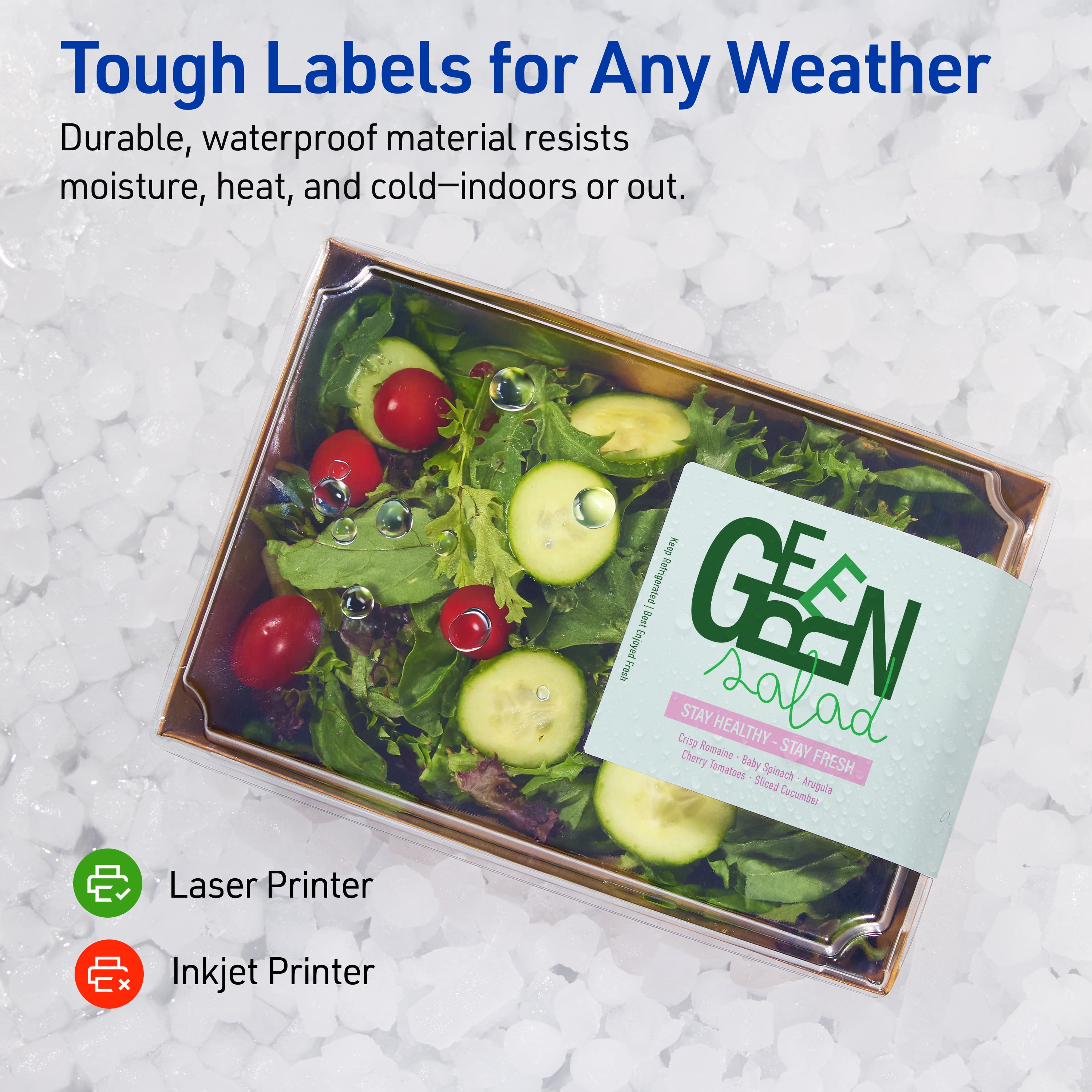 Avery Waterproof Rectangle Labels, 2" x 7", 100 Total