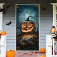 thumbnail image 6 of Seyotauo Happy Halloween Door Cover for Halloween Door Decoration, Large Fabric Halloween Party Decorations Window Door Cover for Front Door Decoration Halloween Party Supplies Indoor Outdoor, 6 of 6