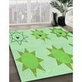 thumbnail image 3 of Ahgly Company Machine Washable Indoor Round Transitional Light Green Area Rugs, 4' Round, 3 of 7