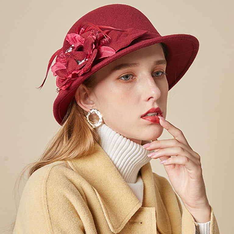 Gatsby Linen Cloche Hat with Lace Band and Flower DJN Under $5 Women main image 3