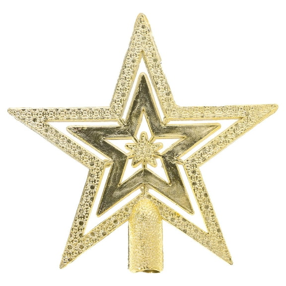 NIYANGLE 1Pack Small Tree Toppers Golden Star PVC Craft for Christmas Decorations