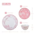 thumbnail image 3 of 222 Fifth Adelaide Round Porcelain Dinnerware Set, 12-Piece, Pink Blush Toile, 3 of 8