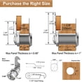 thumbnail image 2 of ORUYROP 6 Pack File Cabinet Lock, 1-1/8" Cam Lock Keyed Alike, RV Locks for File Cabinet Secure Drawer Tool Box Mailbox Lock Replacement Locks, Zinc Alloy, 2 of 7