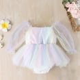 thumbnail image 5 of jsaierl Toddler Baby Girls Tulle Dresses Mesh Long Sleeve Tutu Dress Polka Dots A-line Dress Infant Girls Party Princess Dress 6M-24M, 5 of 7