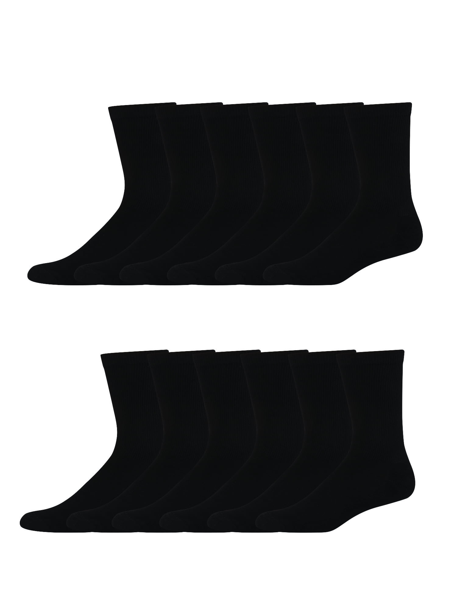 12-14 13-15 Sock Hanes Men's Big and Tall Active Cool 12-Pack Crew Socks Black,BIG Shoe