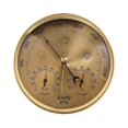 thumbnail image 1 of 3 in 1 analog weather station in stainless steel 132 mm - Barometer, thermometer, hygrometergold, 1 of 4