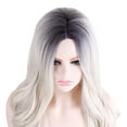 thumbnail image 4 of DOPI Human Hair Wigs For Women Black Color Natural Lace Hair Gradient White Wig Big Wave Ladies Fashion Wig Headdress Style(2Pack), 4 of 6