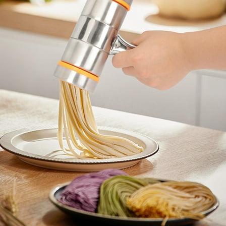 KONTONTY Stainless Steel Pasta Maker Machine with Ergonomic Grip for Pressing Noodles, 1 Set
