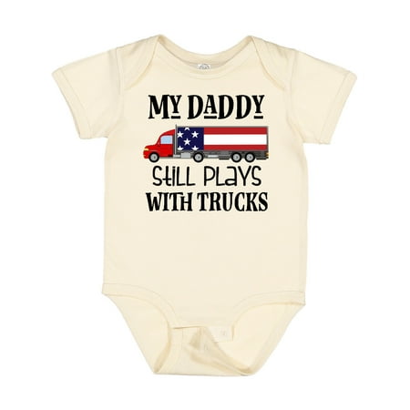 

Inktastic Daddy Plays with Trucks Gift Baby Boy or Baby Girl Bodysuit
