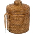 thumbnail image 1 of La Jolla Rattan Ice Bucket with Ice Tongs, Honey Brown, 1 of 4