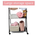 thumbnail image 6 of 3 in 1 Neat Garment Rack Rail Movable Clothing Garment Clothes Rack Rail with 2-Tier Shoes Organizer Free-Standing Hanging Rail Storage Compartment, 6 of 8