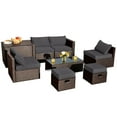 thumbnail image 2 of Costway 8PCS Patio Rattan Furniture Set  Space-Saving Storage Cushion Grey cover, 2 of 9