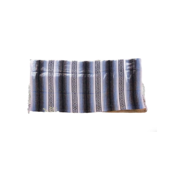 Yuarrent Manta de algodón para mujer, chal para barbacoa, pícnic, borla, portátil, suave, para viajes al aire libre, cama cómoda, colchoneta para Juegos de cama Azul claro Yuarrent HA067113-04